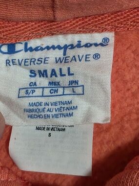 Champion Reverse Weave Small Sweatshirt - Coral/Orange